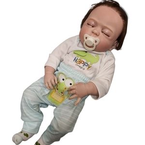 NPK Pinky Baby Boy Auburn Hair Closed Eyes Reborn Doll